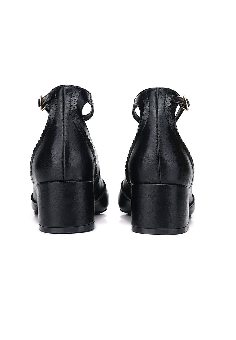 Maeve Microfiber Leather Mary Janes In Black