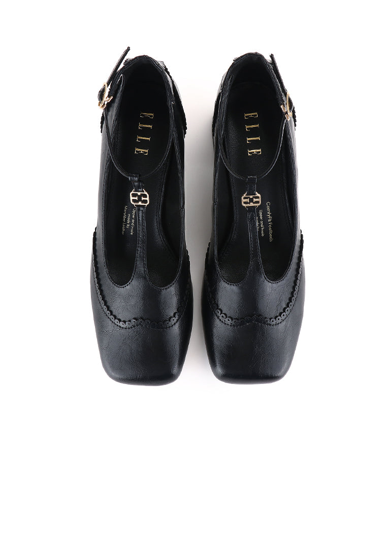 Maeve Microfiber Leather Mary Janes In Black