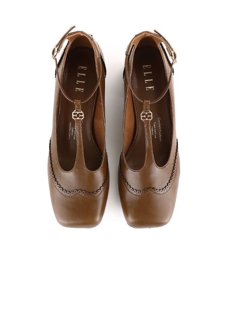 Maeve Microfiber Leather Mary Janes In Brown