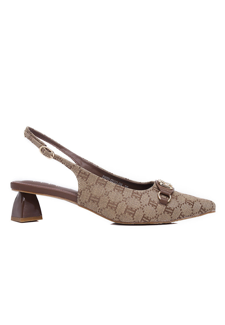 Esme Microfiber Leather Pumps In Brown