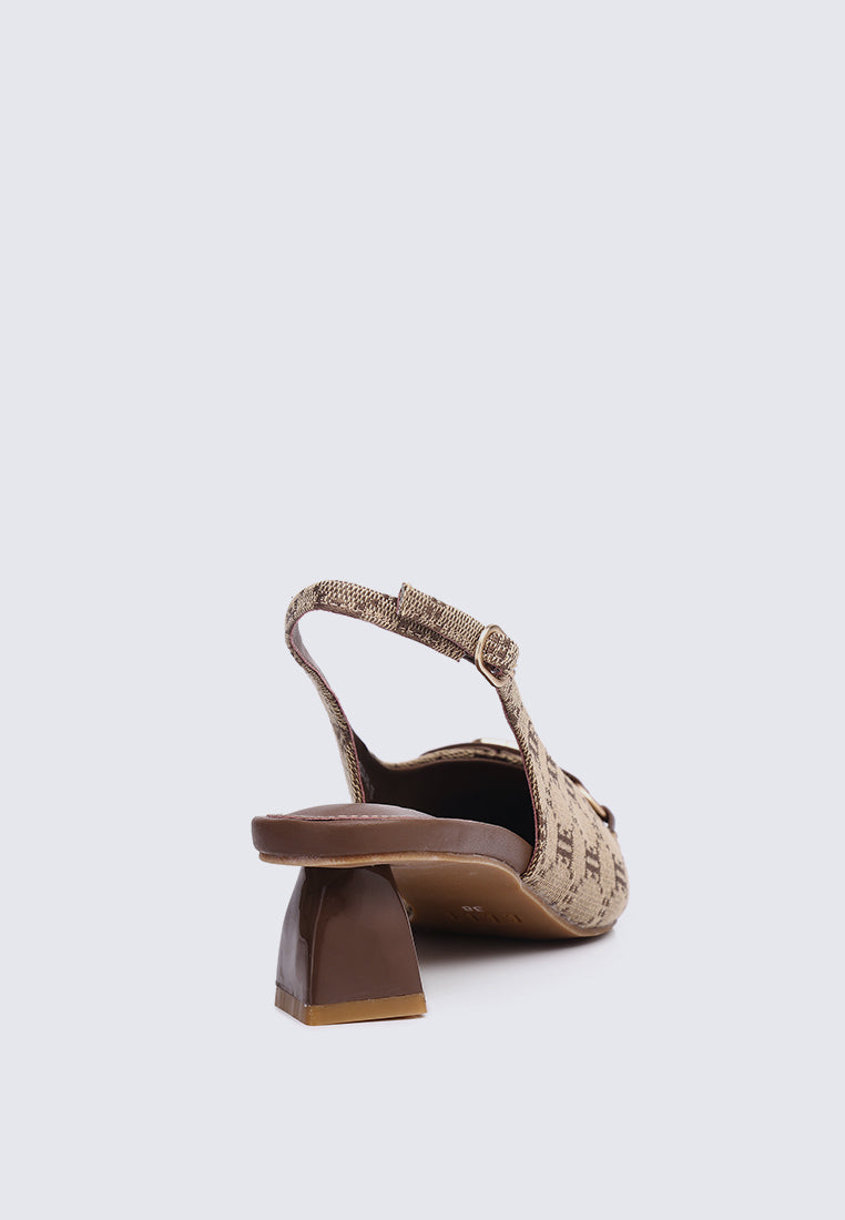 Esme Microfiber Leather Pumps In Brown