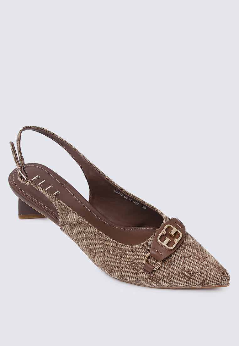 Esme Microfiber Leather Pumps In Brown