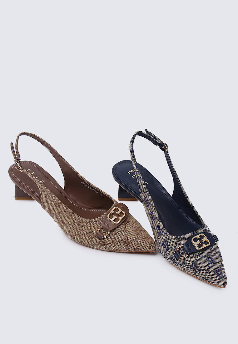 Esme Microfiber Leather Pumps In Brown