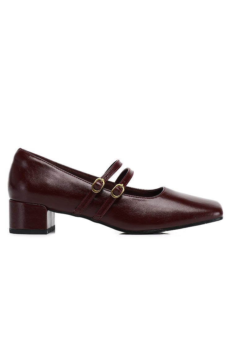 Lena Mary Jane Pumps Heels In Maroon