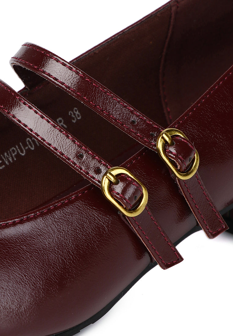 Lena Mary Jane Pumps Heels In Maroon