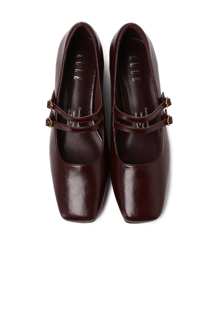 Lena Mary Jane Pumps Heels In Maroon