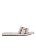 Renee Microfiber Leather Sandals In Almond