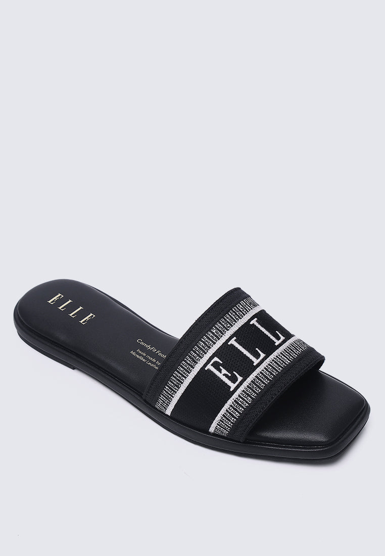 Renee Microfiber Leather Sandals In Black