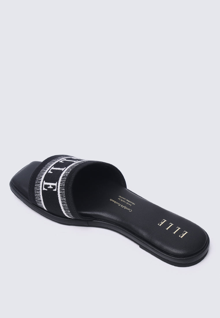 Renee Microfiber Leather Sandals In Black
