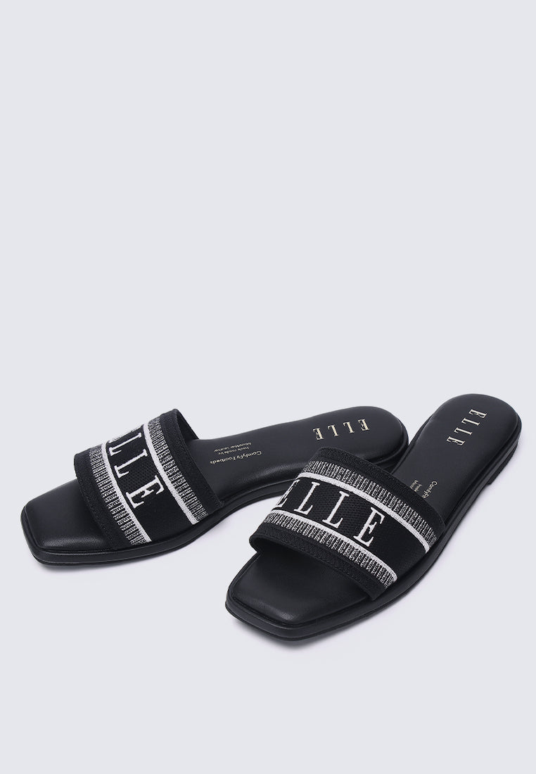 Renee Microfiber Leather Sandals In Black