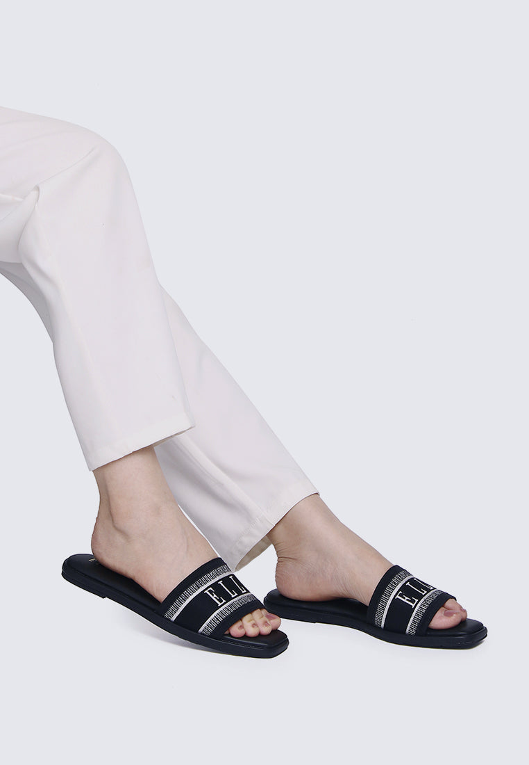 Renee Microfiber Leather Sandals In Black