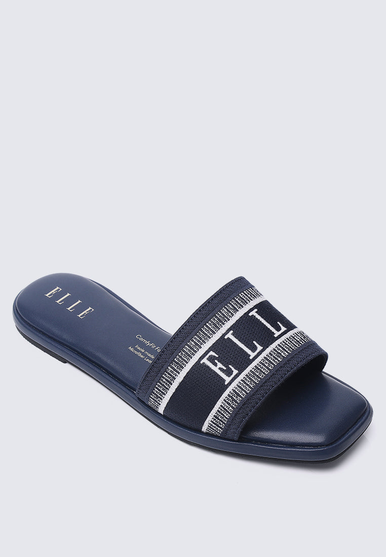 Renee Microfiber Leather Sandals In Navy