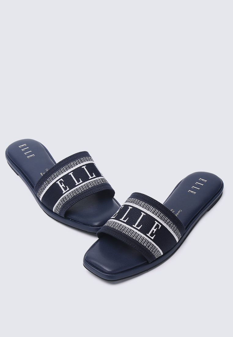 Renee Microfiber Leather Sandals In Navy