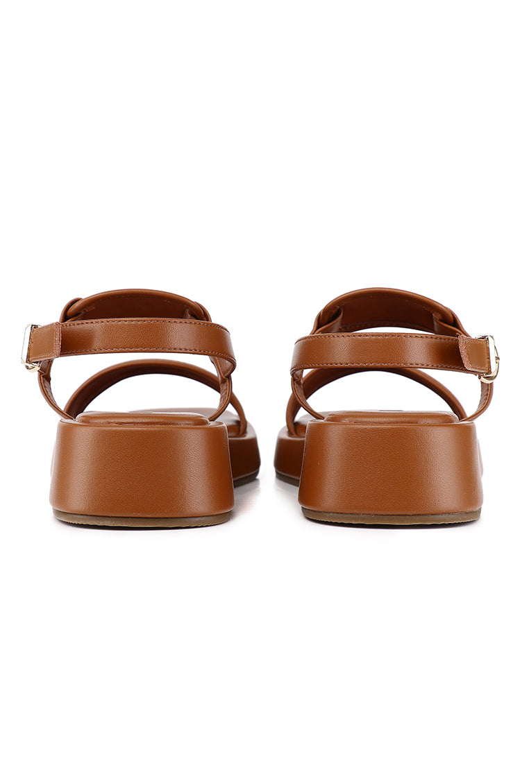 Claudette Slingback Sandals In Tan