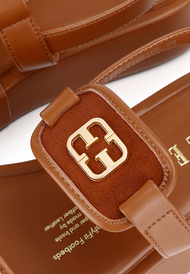 Claudette Slingback Sandals In Tan