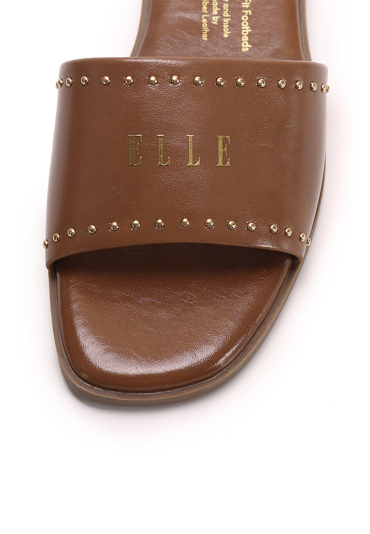 Therese Microfiber Leather Sandals In Tan