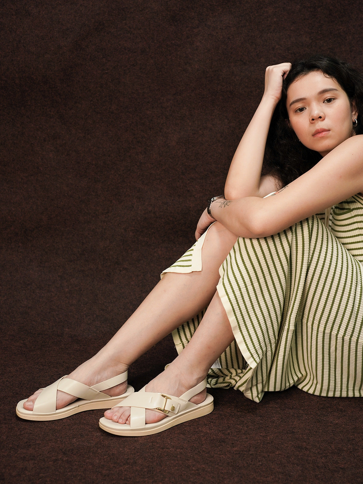 Cleore Sandals In Beige