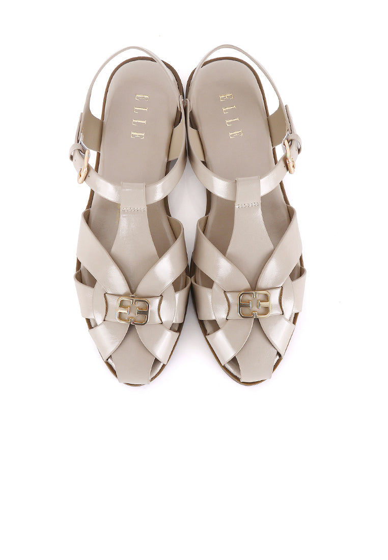 Chantal Mircrofiber Leather Sandals In Khaki
