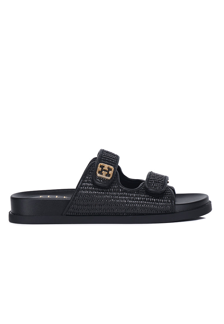 Thalia Microfiber Leather Sandals Sandals In Black