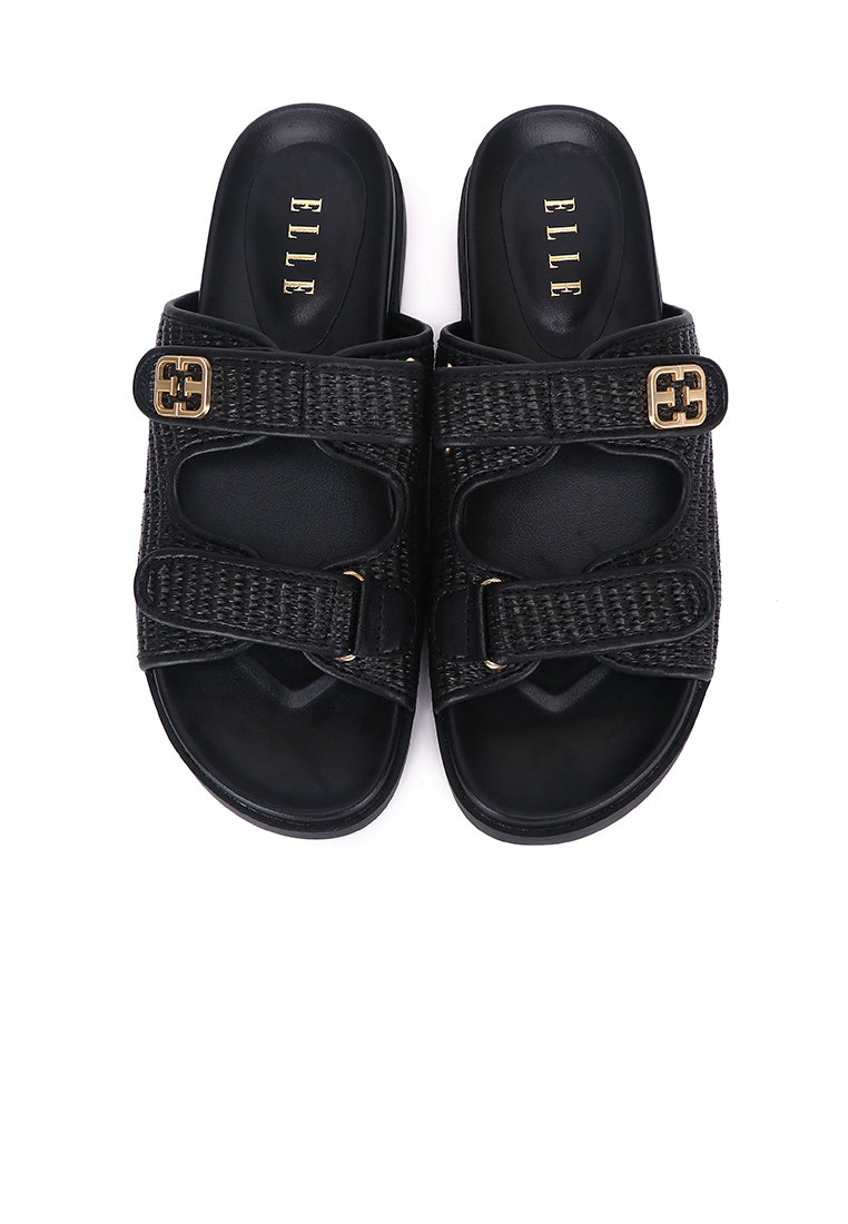 Thalia Microfiber Leather Sandals Sandals In Black