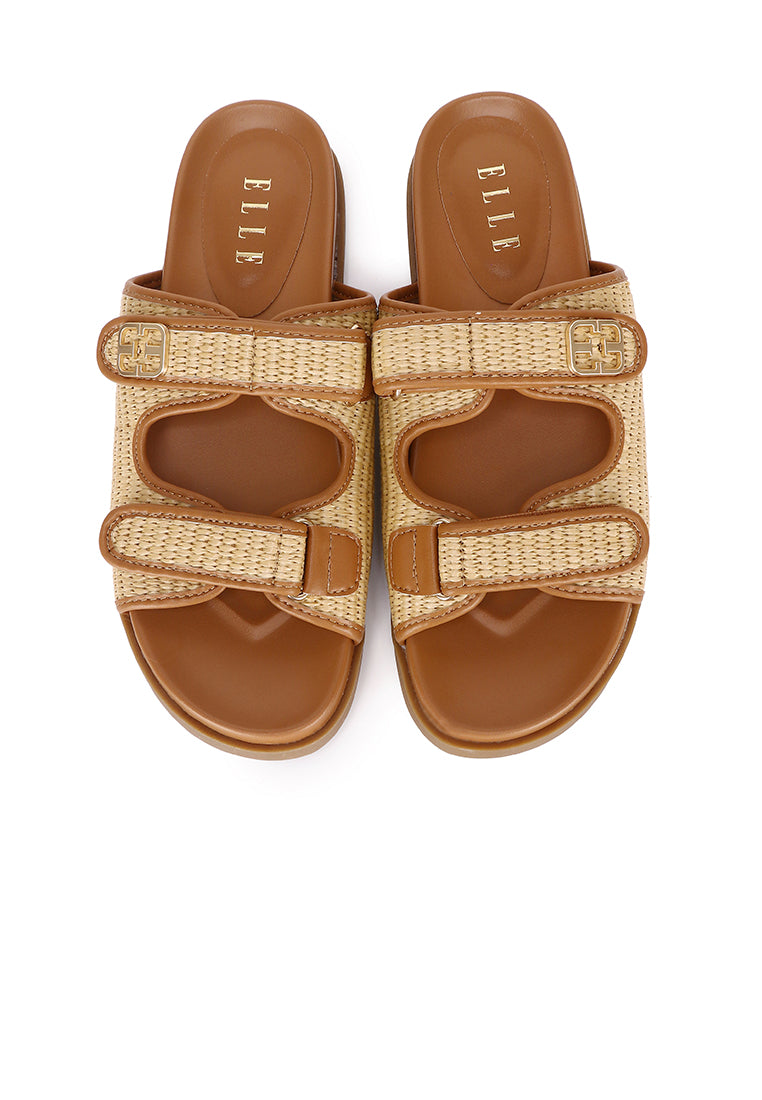 Thalia Microfiber Leather Sandals Sandals In Tan