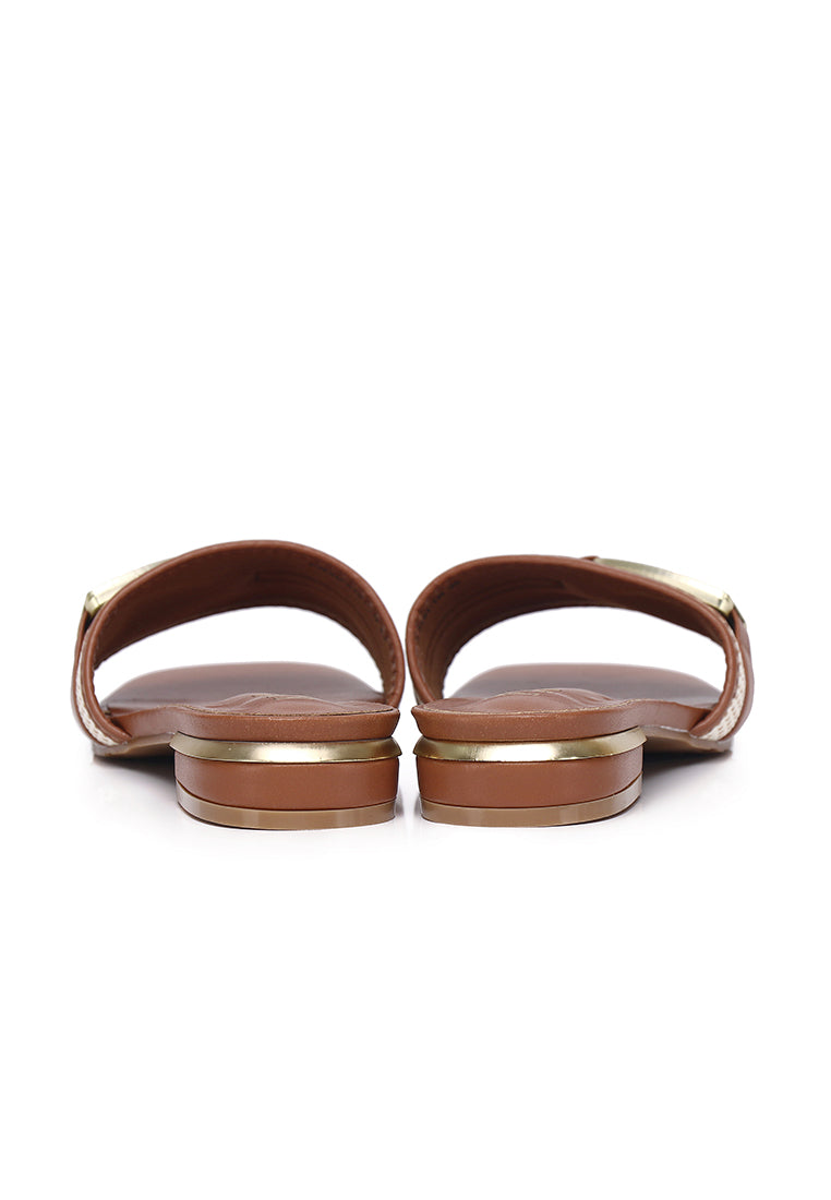 Sonia Slip-on Sandals In Tan