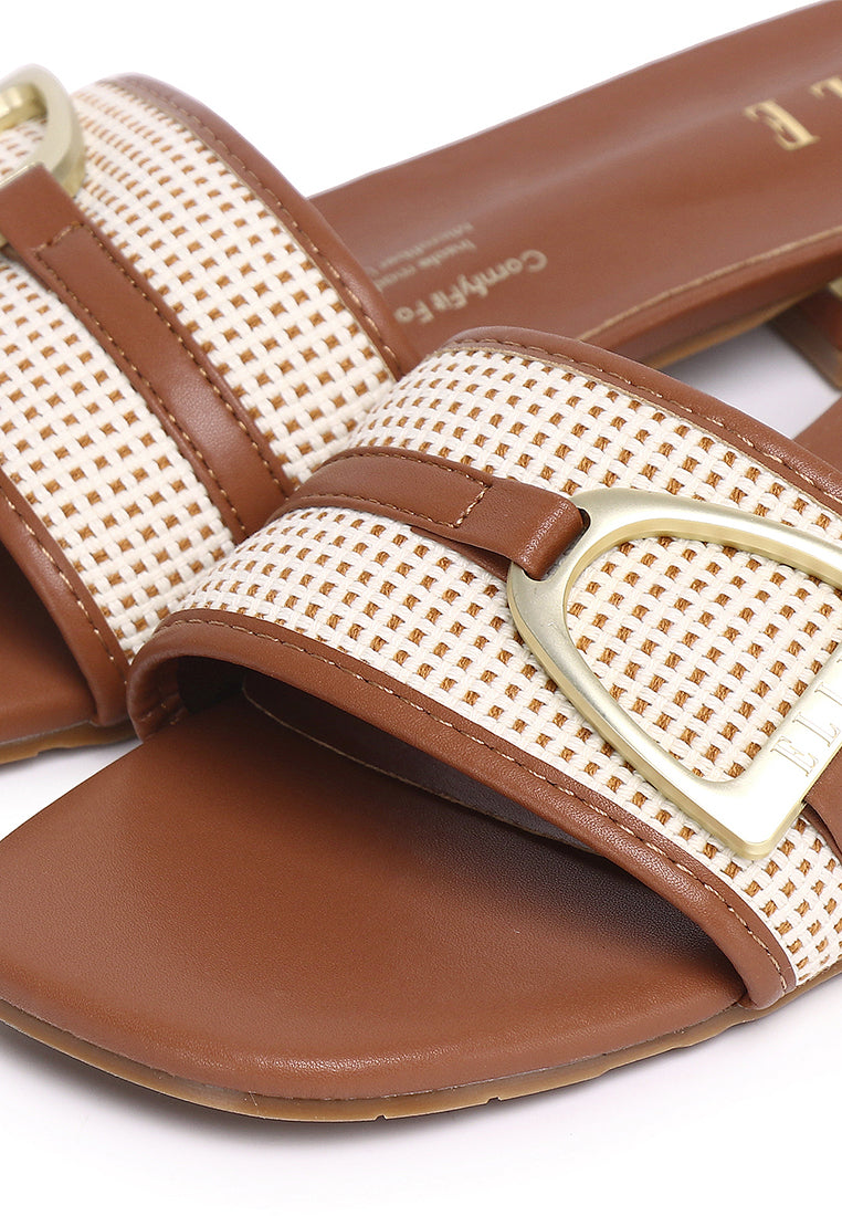 Sonia Slip-on Sandals In Tan
