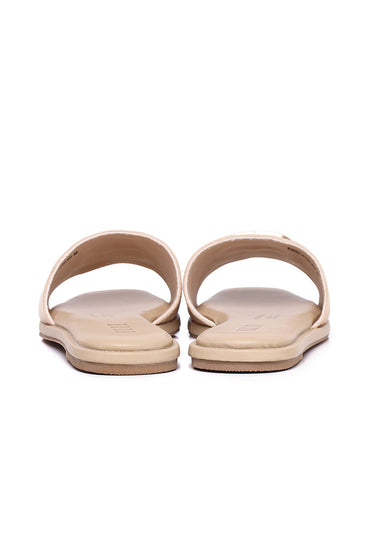 Lea Faux Suede Slip-on Sandals In Khaki