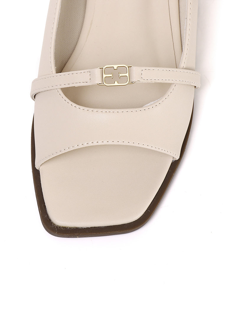 Serra Microfiber Leather Sandals In Beige