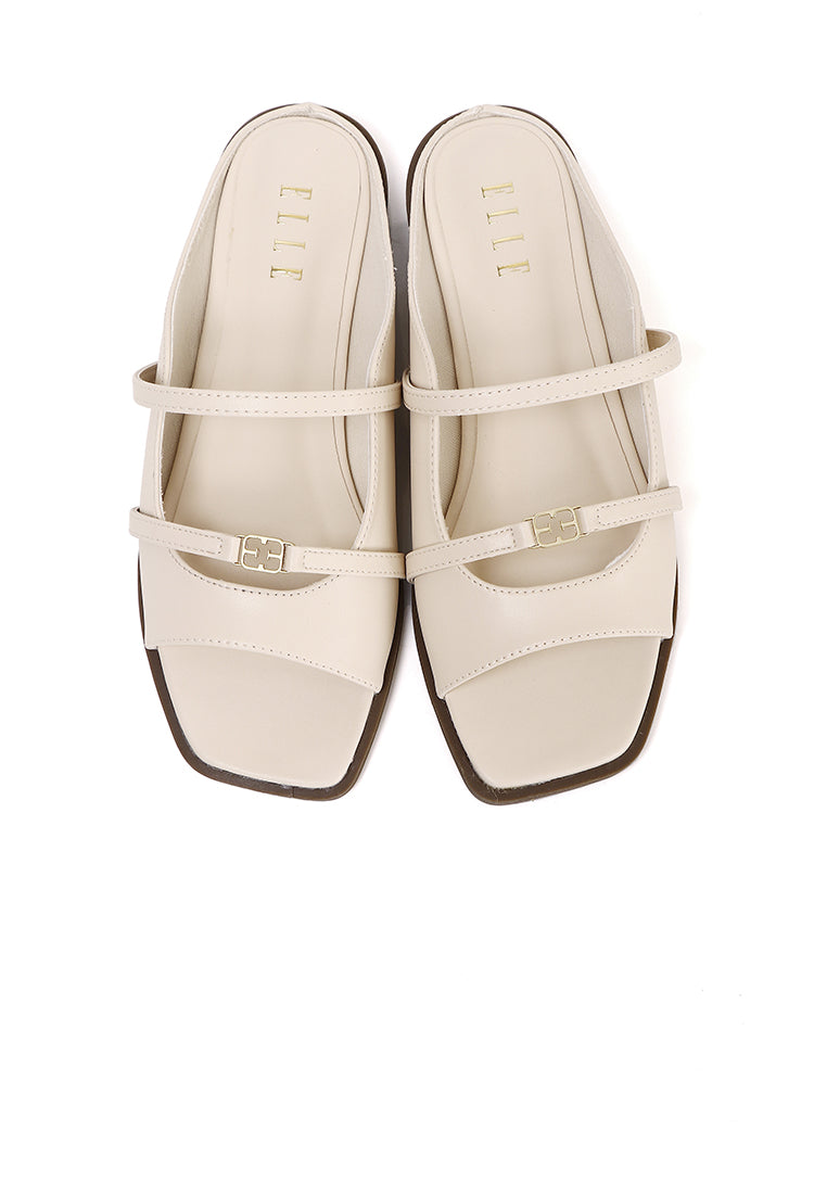 Serra Microfiber Leather Sandals In Beige