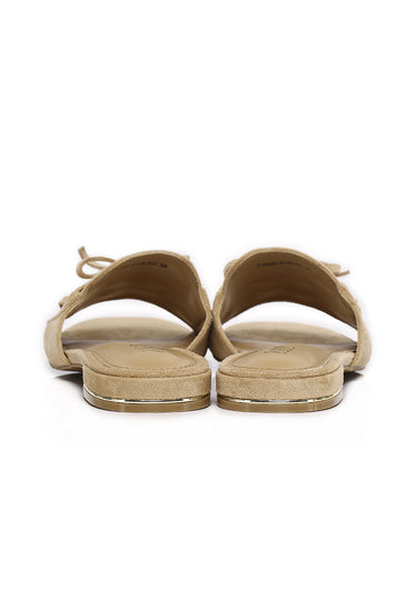 Milo Bow Detail Slip-on Sandals In Khaki