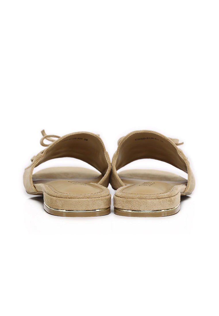 Milo Microfiber Leather Sandals In Khaki