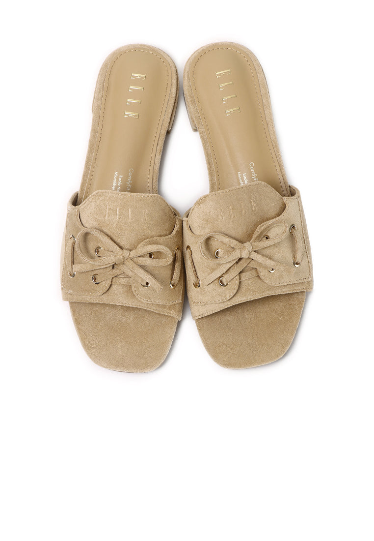 Milo Microfiber Leather Sandals In Khaki