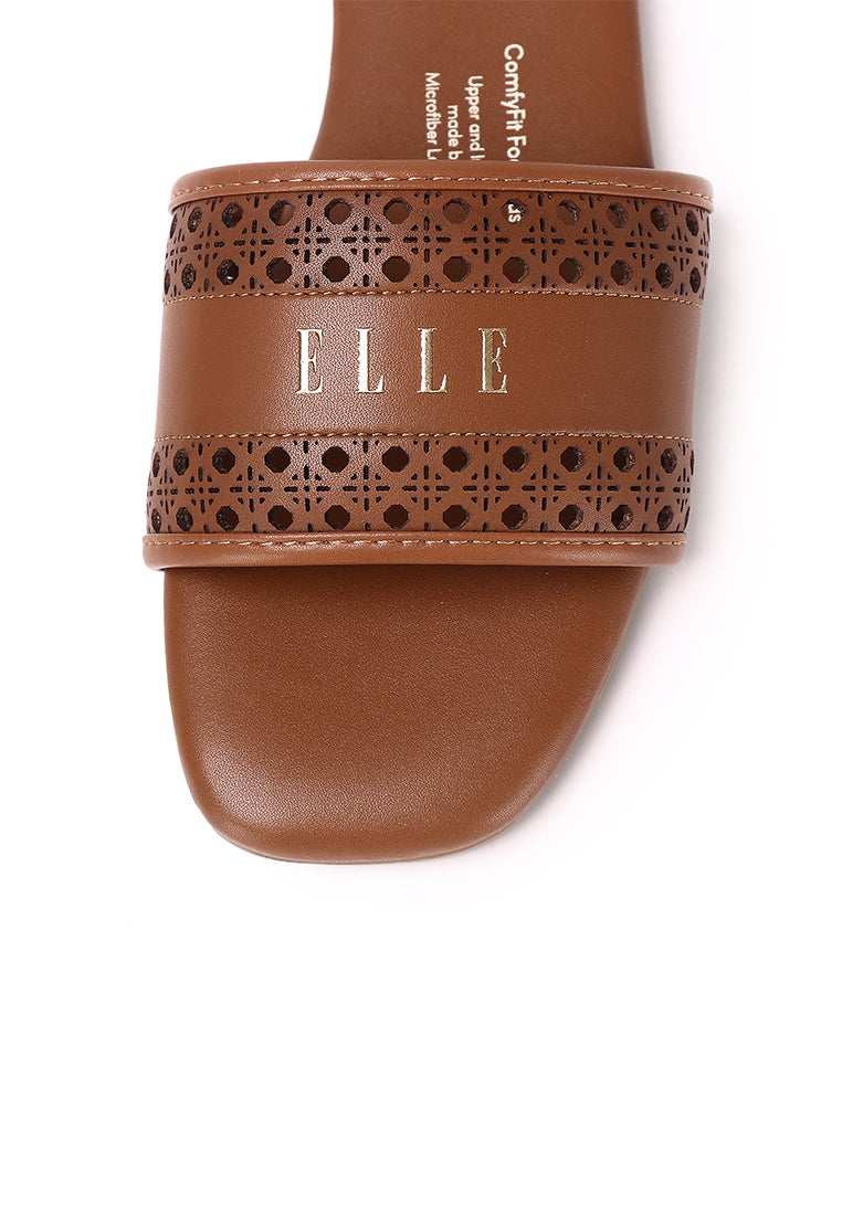 Clara Microfiber Leather Sandals In Brown