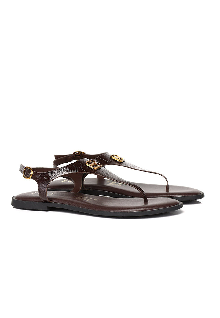 Dora Croc-effect Sling-back Sandals In Espresso – alternate view