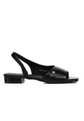 Delphine Comfy Fit Footbed Microfiber Leather Sandals In Black