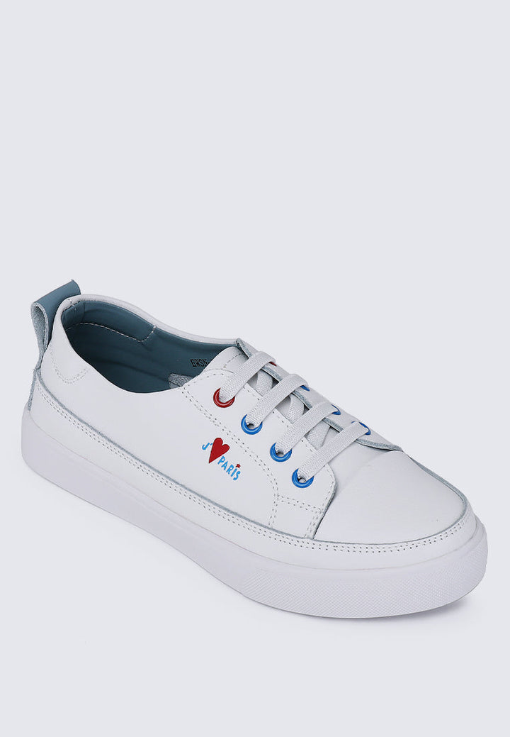 Triumph Microfiber Leather Sneakers In Blue – alternate view