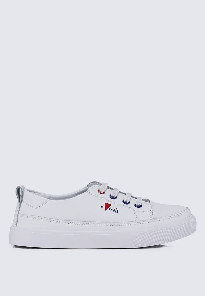 Triumph Microfiber Leather Sneakers In White