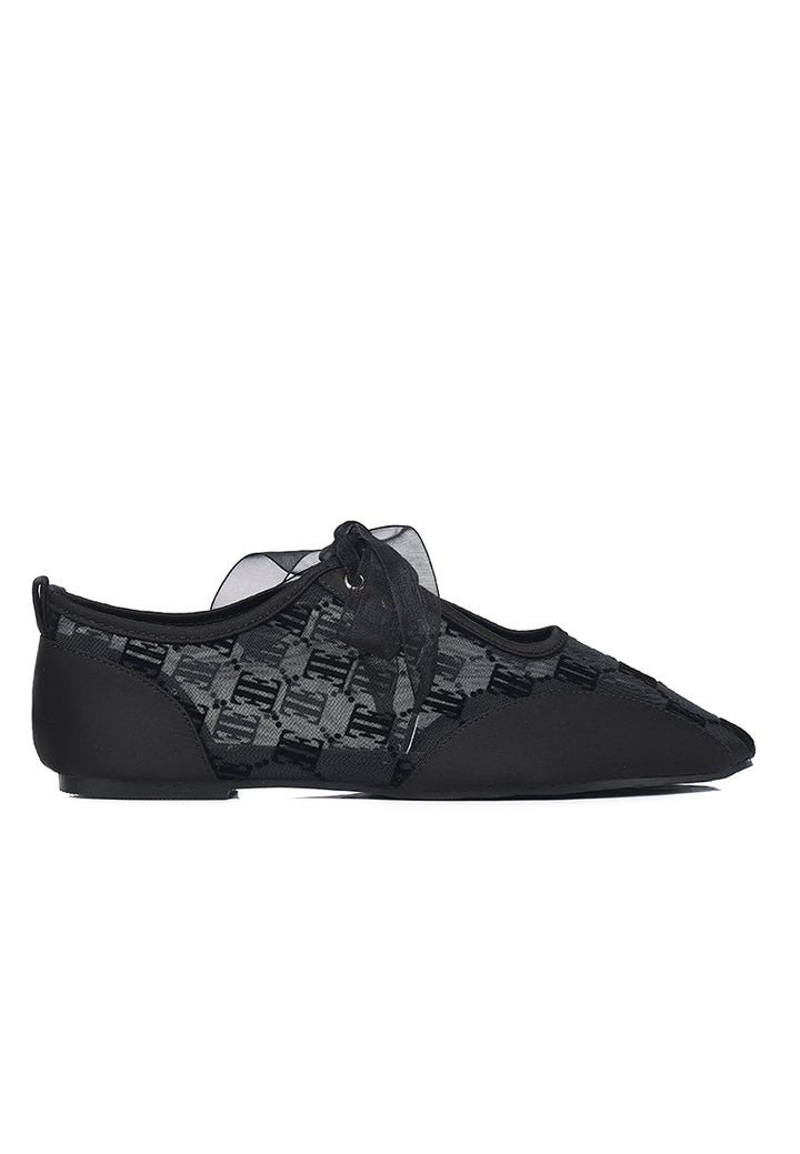 Sharpay Mesh Ballerinas Sneakers In Black