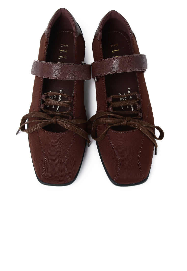 Leonie Comfy Fit Footbed Microfiber Leather Ballet Sneakers In Espresso