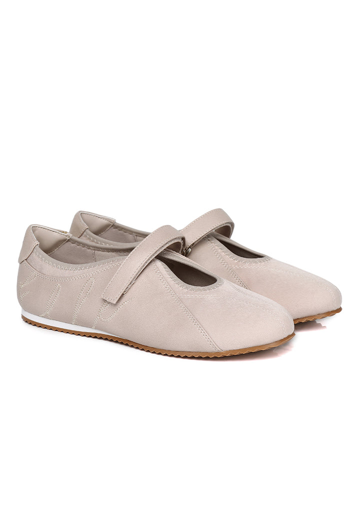 Soline Comfy Fit Footbed Microfiber Leather Sneakers In  Nude – alternate view