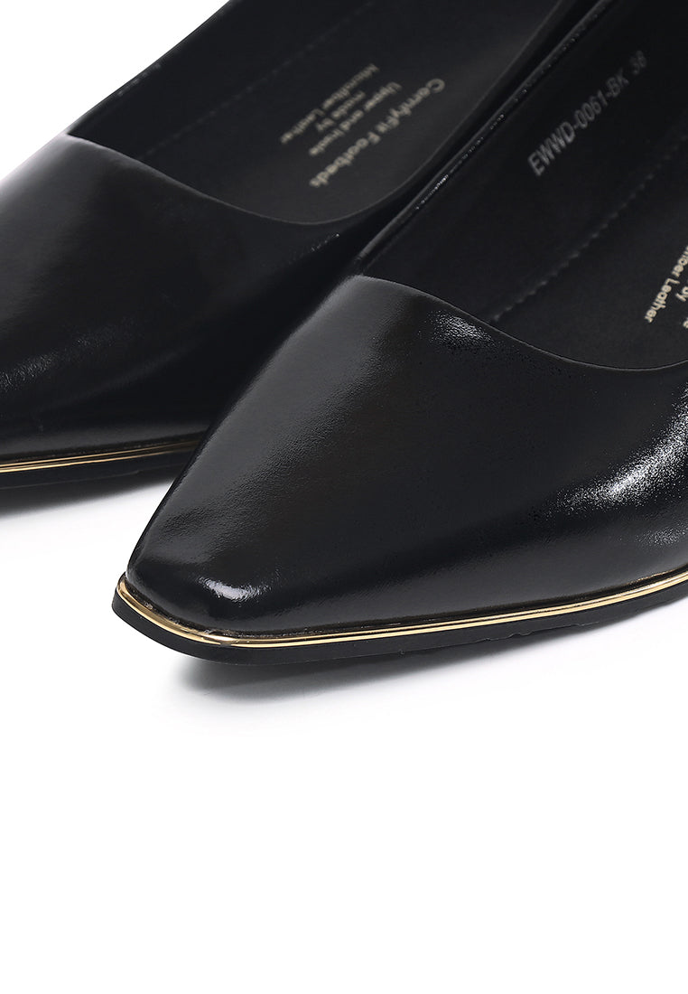 Edith Microfiber Leather Wedges In Black