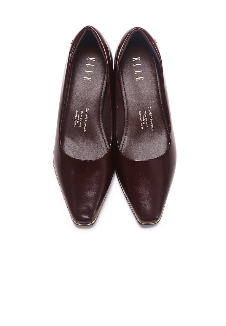 Edith Microfiber Leather Wedges In Maroon
