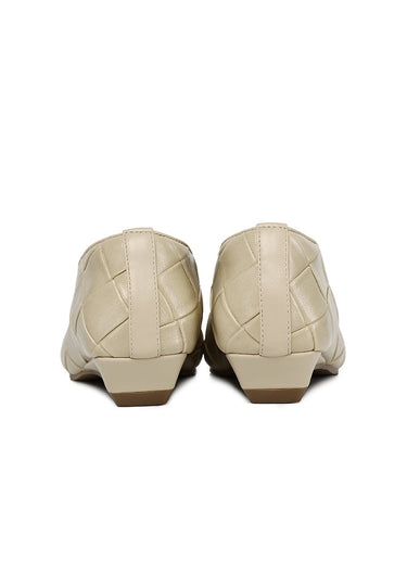 Sasha Embossed-Pattern Wedges Heels In Beige