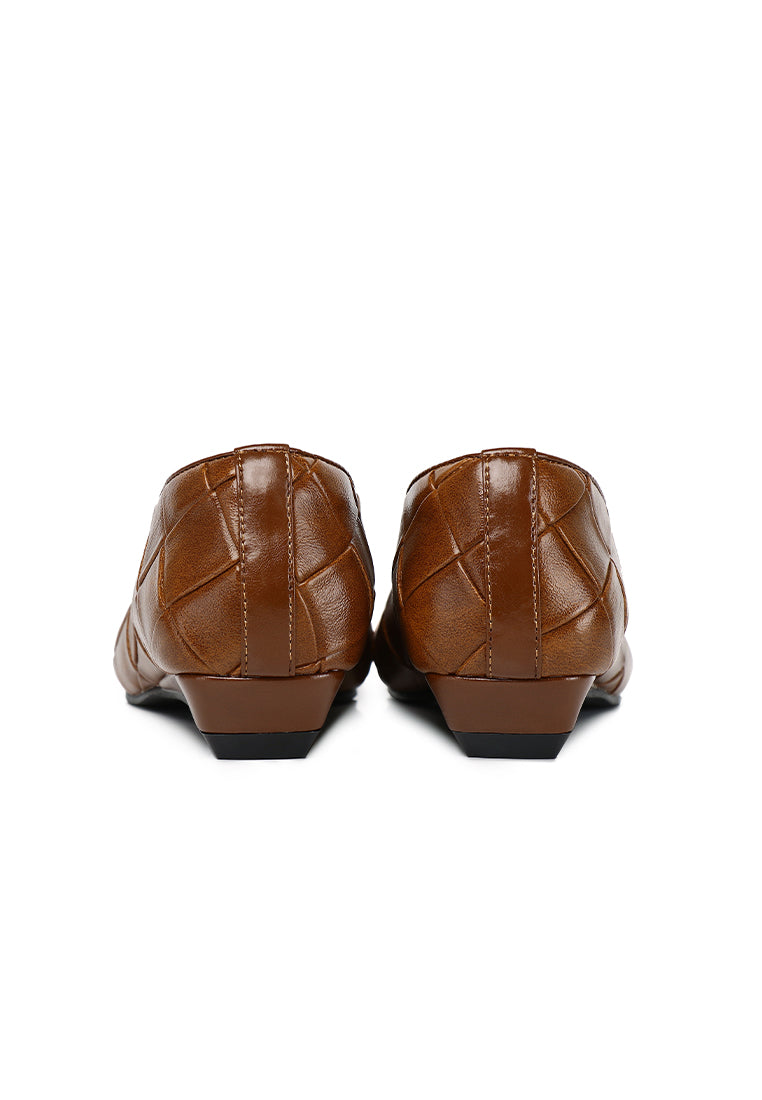 Sasha Embossed-Pattern Wedges Heels In Brown
