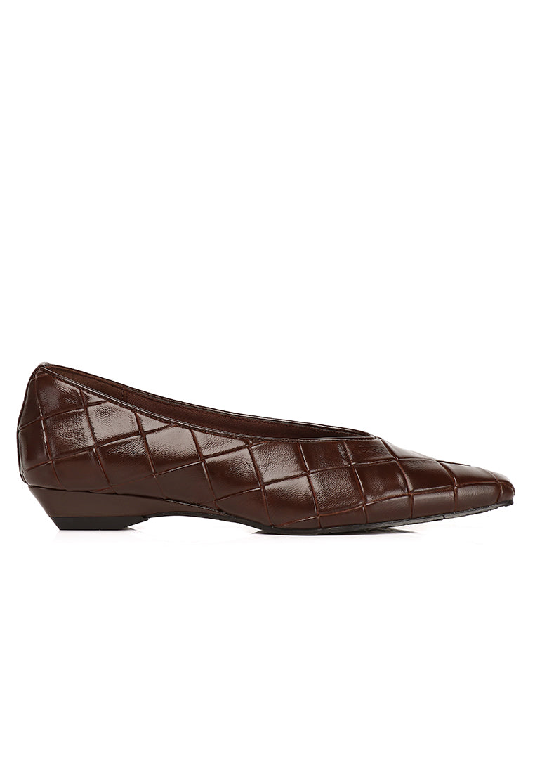 Sasha Embossed-Pattern Wedges Heels In Espresso