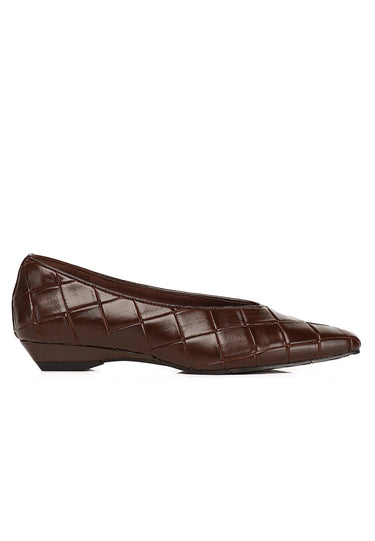 Sasha Embossed-Pattern Wedges Heels In Espresso