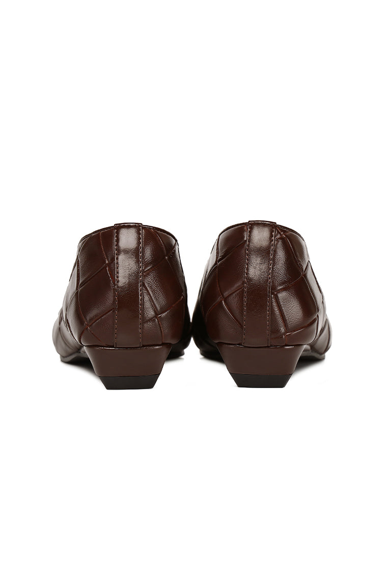 Sasha Embossed-Pattern Wedges Heels In Espresso