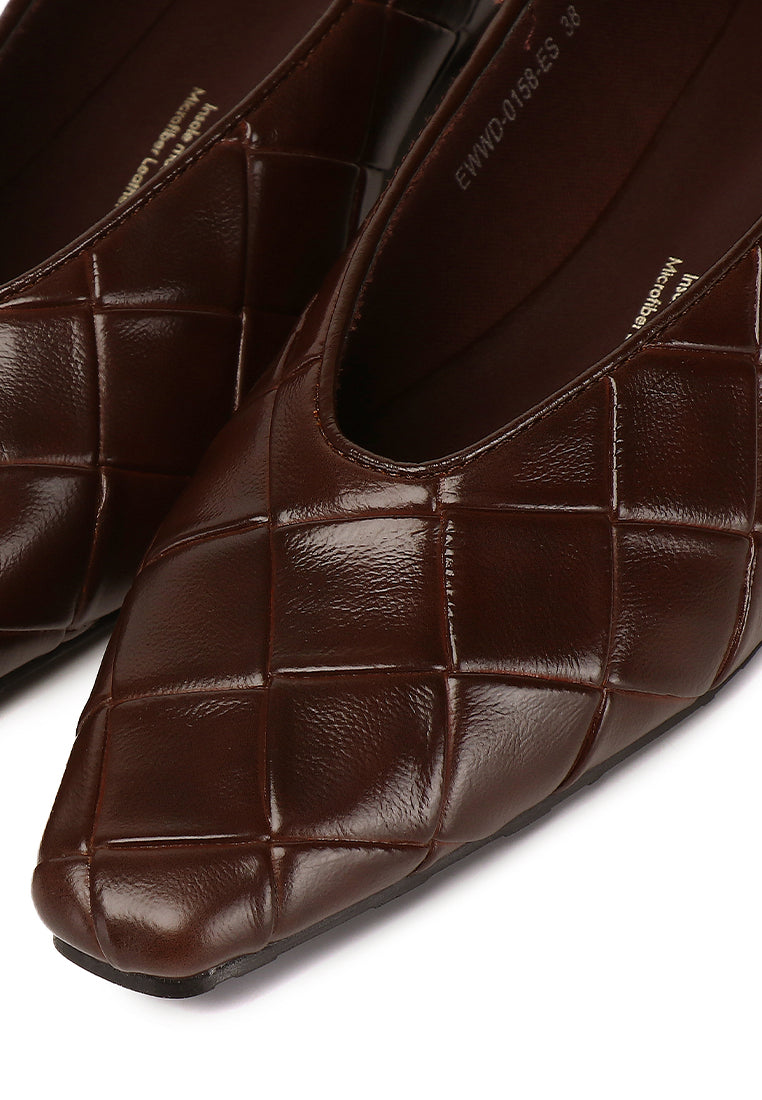 Sasha Embossed-Pattern Wedges Heels In Espresso